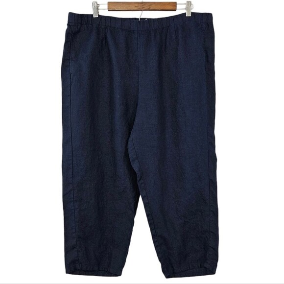 J Jill Love Linen Navy Blue Pull On Pants size extra large xl - Picture 1 of 4